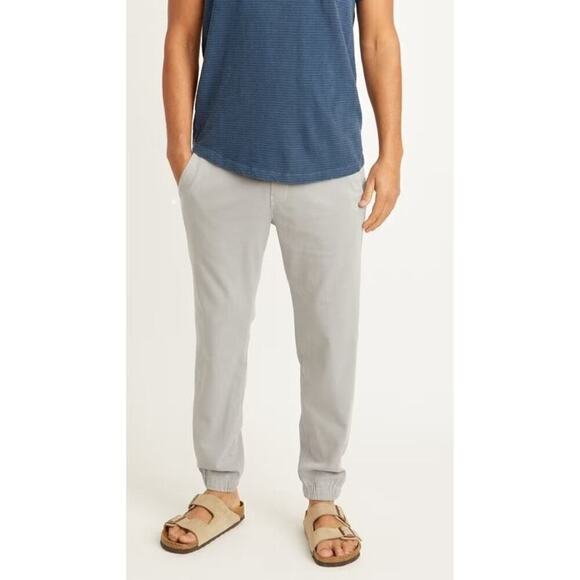 Marine Layer Saturday Jogger Pants Drawstring Waist Slim Fit Light Grey NWT XL - Picture 1 of 10